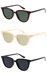 Retro Fashion Neutral Lens Rounded Horn Rimmed Wholesale Sunglasses