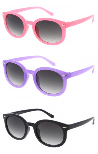 Kids Oversize Neutral Colored Lens Round Wholesale Sunglasses 40mm