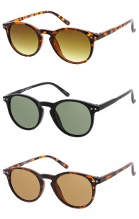 Kids Classic Keyhole P3 Neutral Colored Lens Horn Rimmed Wholesale Sunglasses 42mm