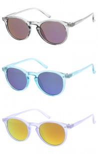 Kids Classic Keyhole P3 Mirrored Lens Horn Rimmed Wholesale Sunglasses 42mm