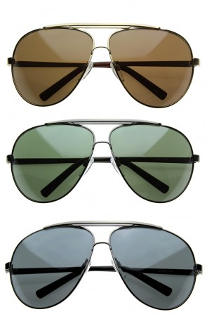High Quality Full Frame Big X-Large Oversized Metal Aviator Sunglasses