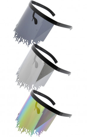 6 Pair Fire Shield Wholesale Sunglasses Flames Visor 