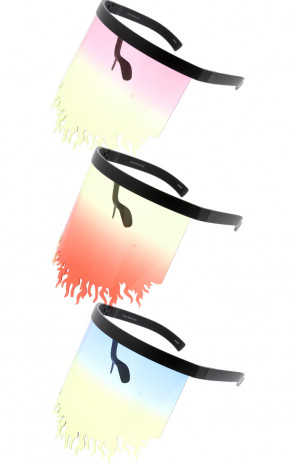 6 Pair Fire Color Gradient Lens Wholesale Sunglasses Flames Visor