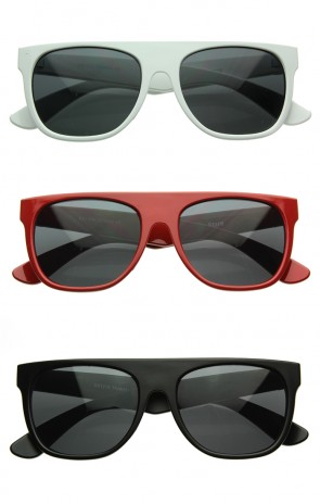 Modern Retro Flat-Top Aviator Style Sunglasses Super Flat Clean Shades