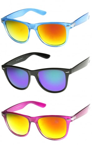 Large Oversized Translucent Frame Color Mirror Horn Rimmed Sunglasses