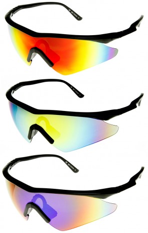 Speed Brand Large Half Frame Semi-Rimless Mirror Sports Sunglasses