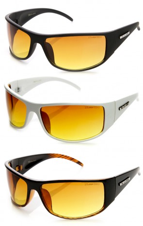 Large Rectangular HD Driving Lens Sports Wrap Sunglasses