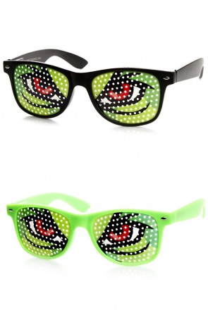 Monster Eyes Poker Face Colorful Classic Horn Rimmed Sunglasses