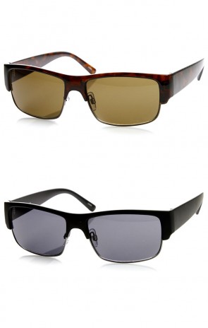 Premium Quality Casual Half Frame Modified Rectangular Sunglasses