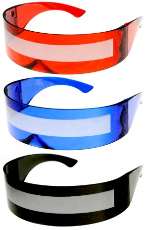 Futuristic Monoblock Daft Punk Wrap Shield Sunglasses