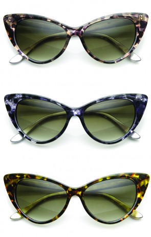 Mod Fashion Demi Color Super Cateye Sunglasses