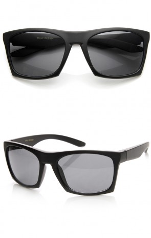 Modern Fashion Matte Black Square Frame Aviator Sunglasses