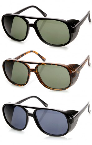 Studio Cover Side Lens Square Flat Top Aviator sunglasses