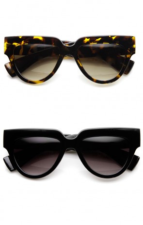 Women's Fashion Bold Frame U-Shaped Flat Top Sunglasses