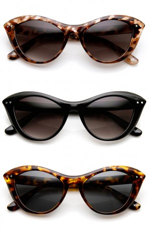 Womens Fashion Oval 60's Era Cat Eye Sunglasses