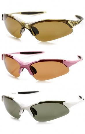 Lightweight Shatterproof TR90 Half Jacket Polarized Lens Sports Sunglasses