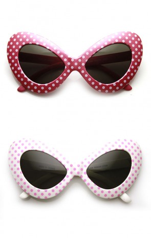 Oversized Fun Polka Dot Colorful Party Novelty Butterfly Cat eye Sunglasses