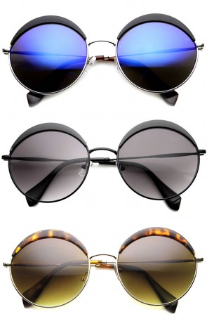 Metal Round Brow Top Fashion Trendsetting Sunglasses