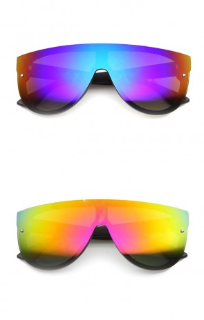 Mens Shield Sunglasses With UV400 Protected Mirrored Lens