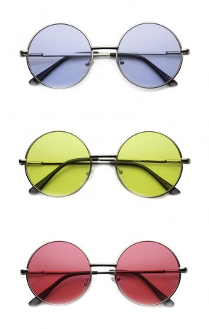 Womens Round Sunglasses With UV400 Protected Composite Lens