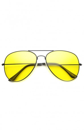 Unisex Aviator Sunglasses With UV400 Protected Glass Lens