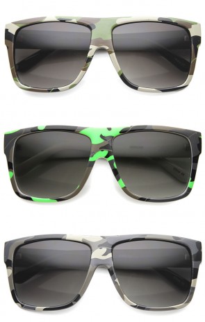 Unisex Rectangular Sunglasses With UV400 Protected Composite Lens