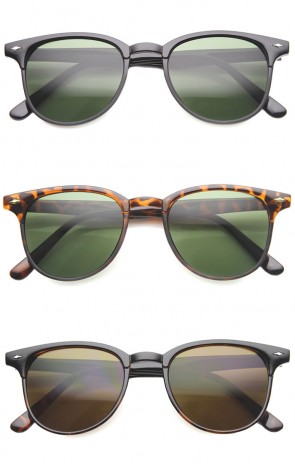 Mens Horn Rimmed Sunglasses With UV400 Protected Composite Lens