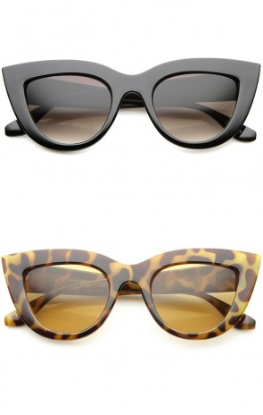 Womens Mod Fashion Bold Rimmed 70s Style Cat Eye Sunglasses 48mm