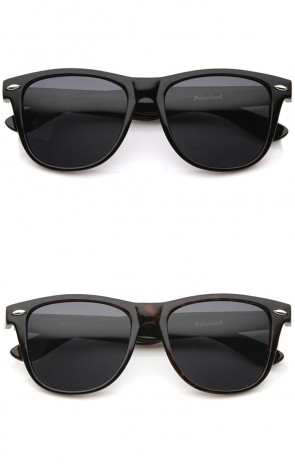 Large Oversize Classic Dark Tinted Lens Horn Rimmed Sunglasses 55mm