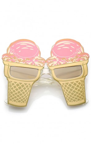 Oversize Cute Novelty Party Cone And Ice Cream Sunglasses 43mm