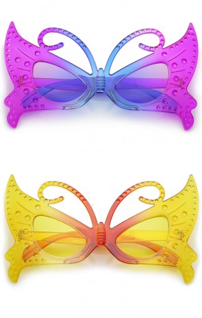 Novelty Party Costume Colorful Gradient Fairy Butterfly Glasses 42mm