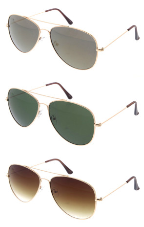 Classic Small Neutral Lens Gold Metal Frame Aviator Wholesale Sunglasses