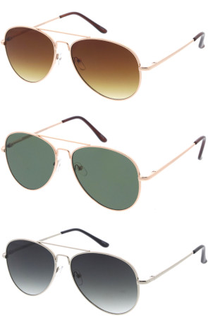 Small Flexible Spring Hinge Aviator Wholesale Sunglasses 54mm