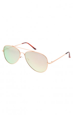 Oversized Metal Pink Mirrored Aviator Wholesale Sunglasses 60mm