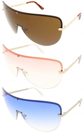 Retro Color Shield Lens Wholesale Sunglasses
