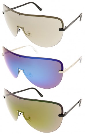 Retro Mirror Shield Lens Wholesale Sunglasses