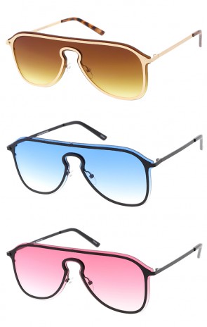 Retro Modern Mono Lens Keyhole Wholesale Sunglasses