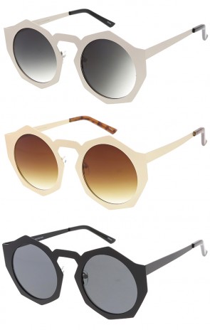 Womens Oversize Octagon Geometric Round Color Lens Wholesale Sunglasses