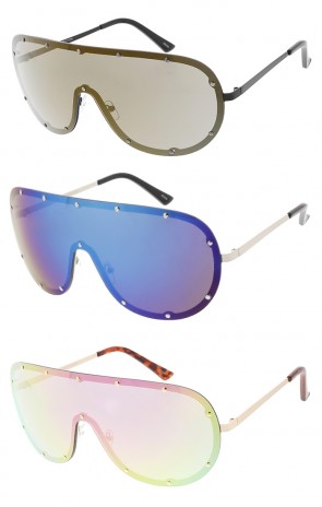 Mono Lens Full Shield Aviator Sunglasses
