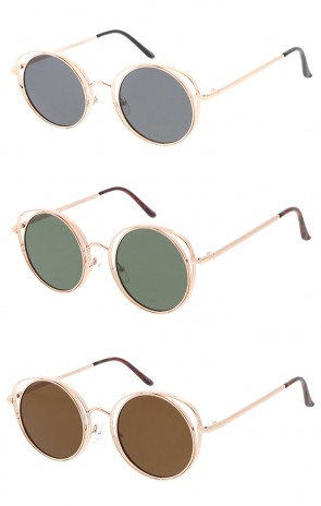 Womens Wire Cat Eye Metal Frame Round Wholesale Sunglasses