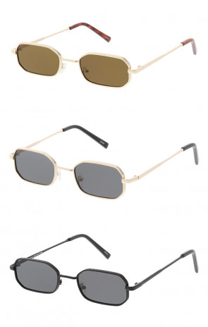 Thin Metal Rounded Rectangle Lens Wholesale Sunglasses