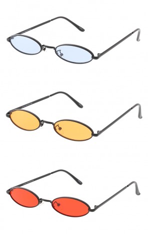 Slim Metal Oval Color Lens Wholesale Sunglasses