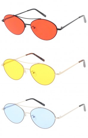 Oval Wire Frame Color Lens Wholesale Sunglasses