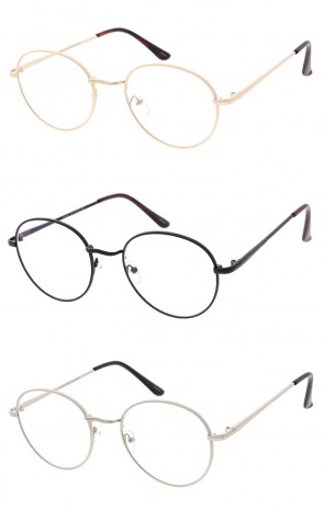 Blue Light Blocking Unisex Small Round Metal Frame Wholesale Glasses