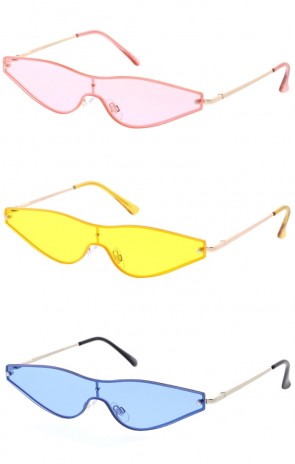 Rimless Shield Micro Cat Eye Wholesale Sunglasses