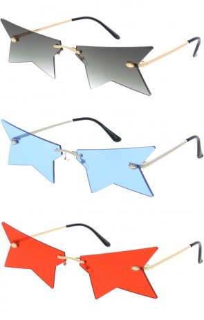 Retro Fab Star Shaped Flat Top Wholesale Sunglasses 65mm