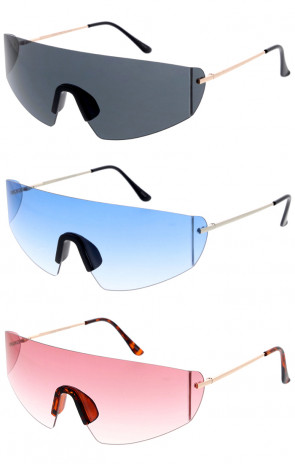 Lightweight Shield Mirrored Lens Wholesale Sunglasses 75mm