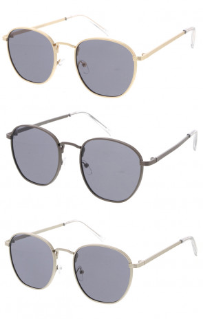 Classic Matte Metal Frame Round Wholesale Sunglasses 52mm