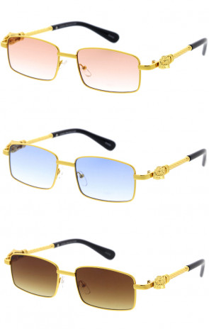Luxury Feline High Fashion Metal Square Wholesale Sunglasses 54mm