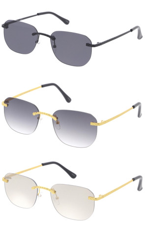 Neutral Rimless Metal Geometric Wholesale Sunglasses 54mm